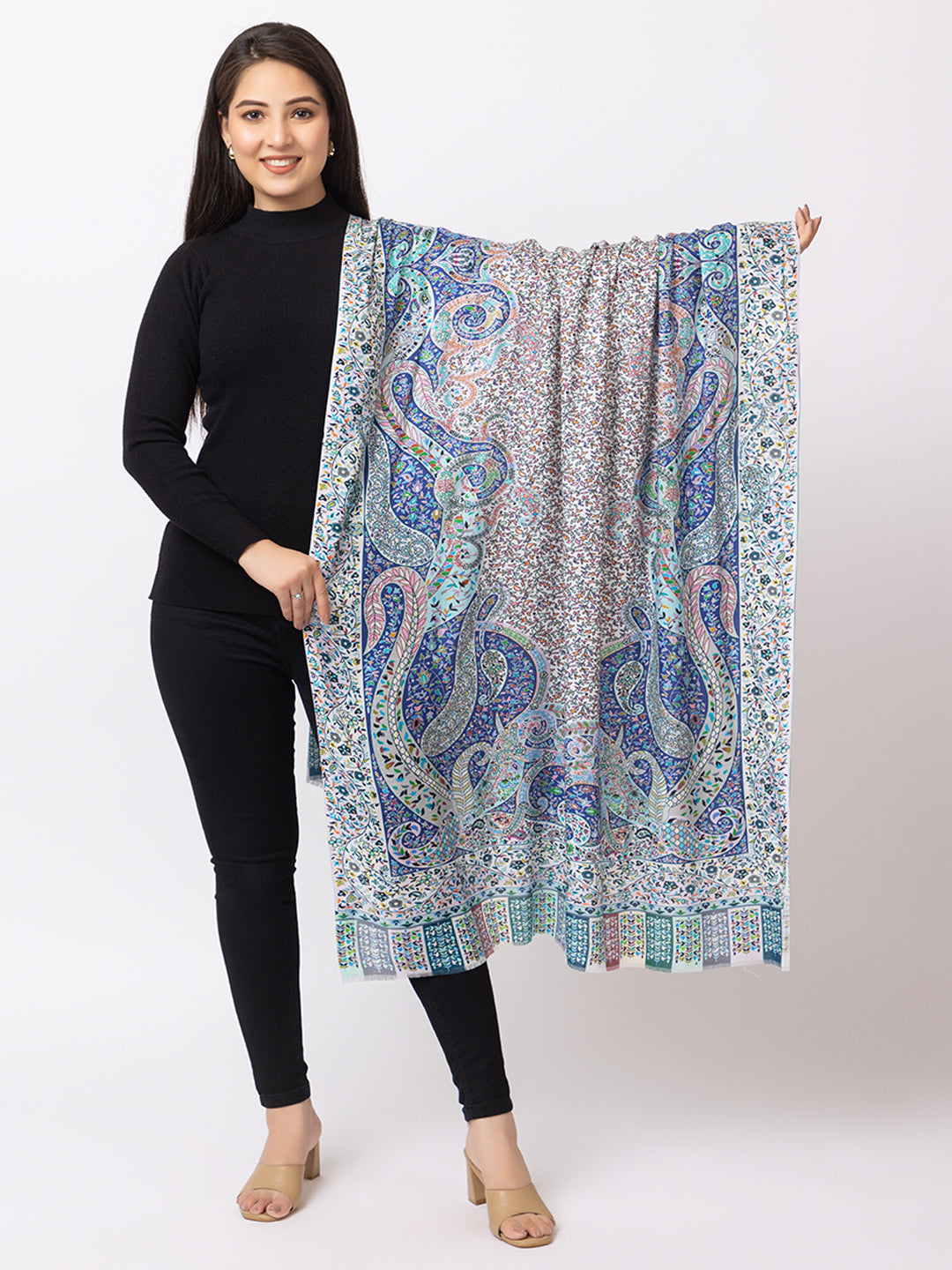 His And Her Set Of fine modal silk Digital Print Shawls and Kani silky modal Shawl for (COMBO PACK)