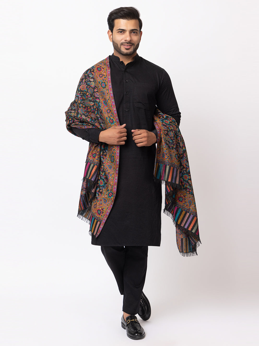 His And Her Set Of fine modal silk Digital Print Shawls and Embroidered shawls(COMBO PACK)