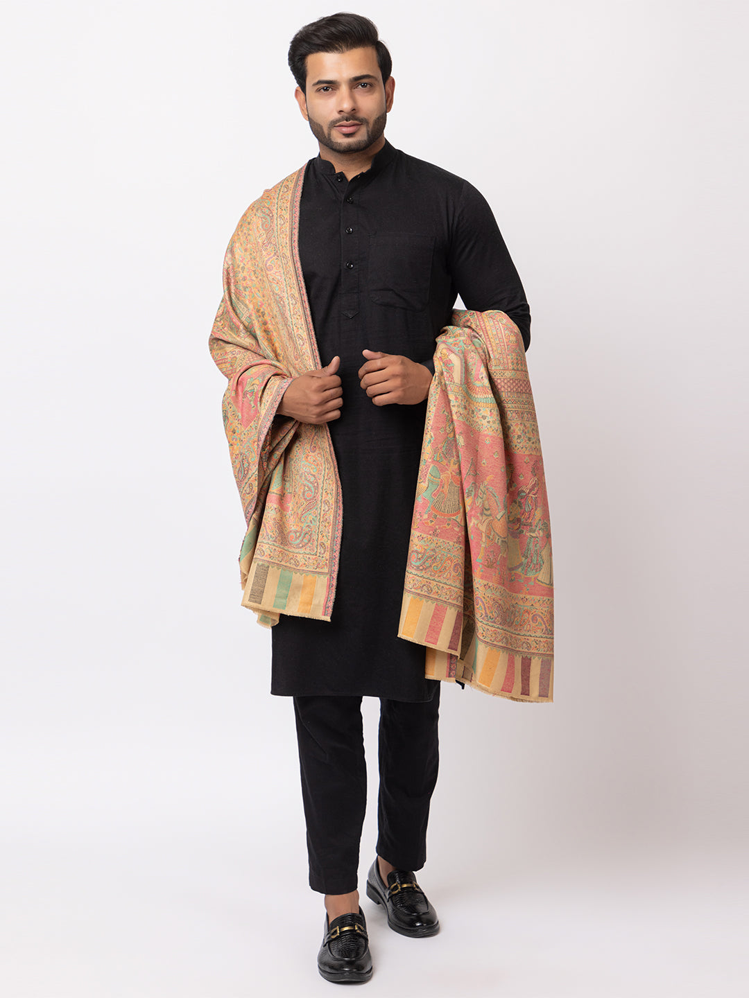 His And Her Set Of fine modal silk Digital Print Shawls and Kani silky modal Shawl for (COMBO PACK)