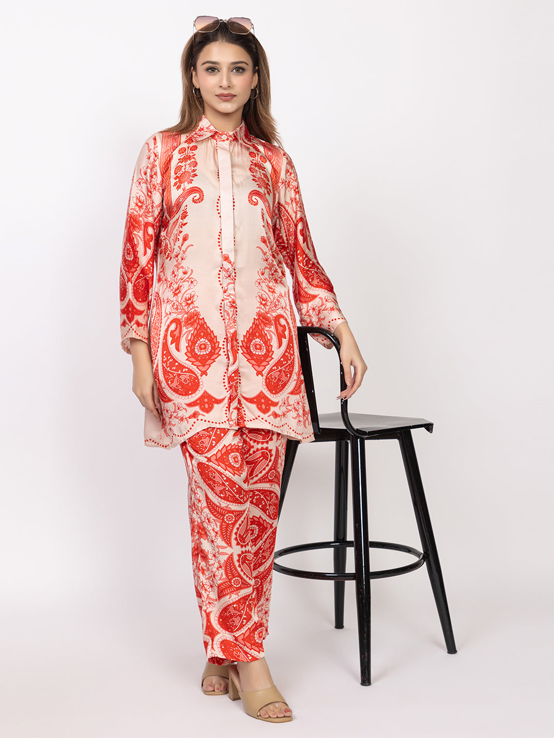 Women's Silk Bemberg Printed Co-ordset
