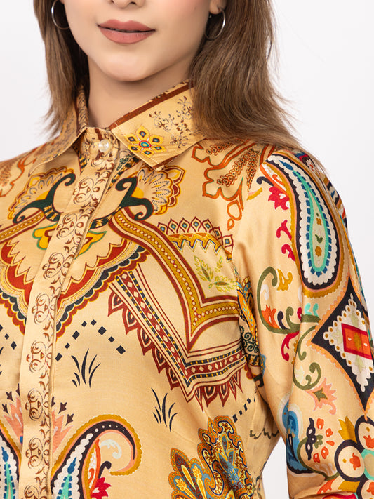 Women's Silk Bemberg Printed Co-ordset