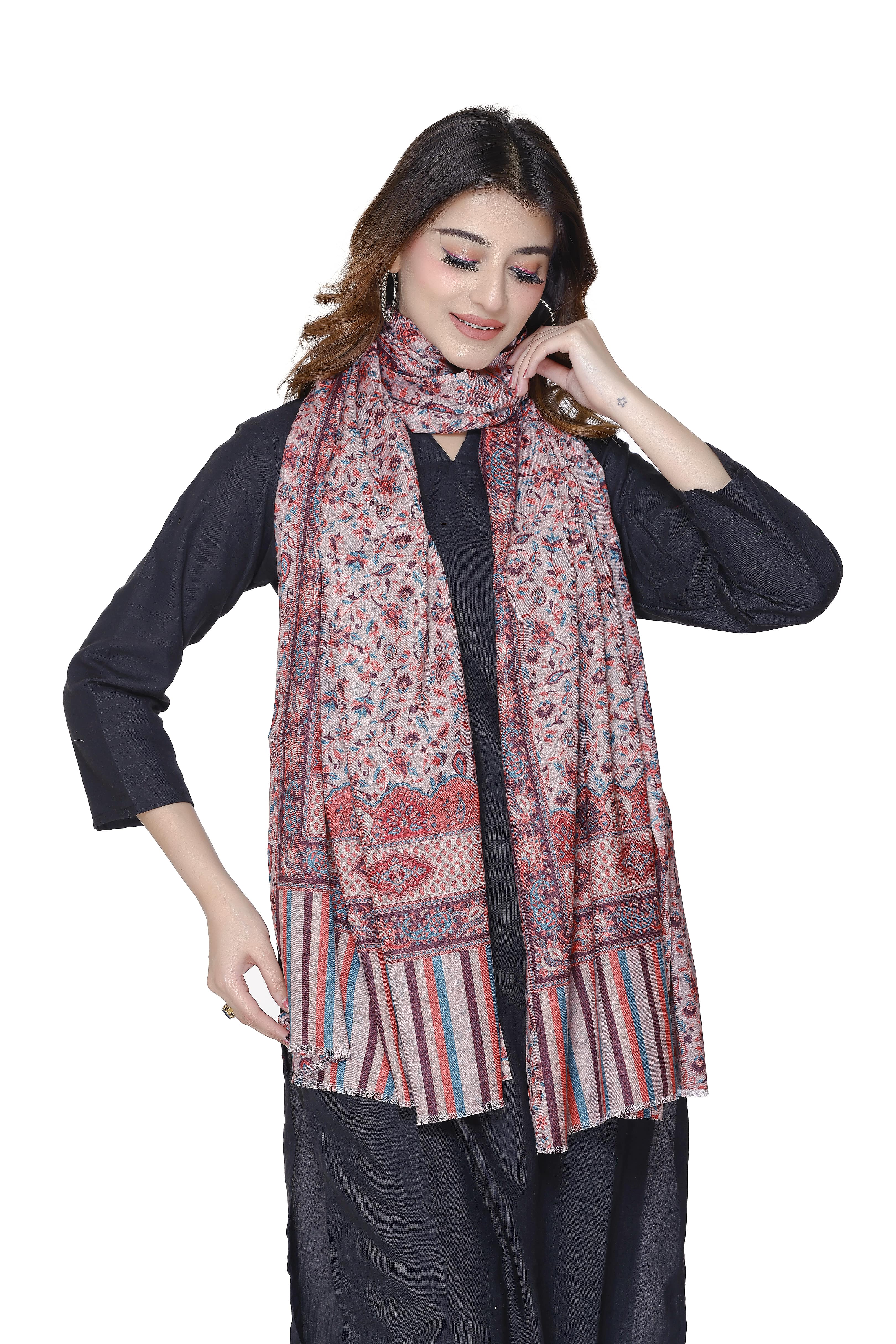 TOOSH MODA شالات نسائية مطبوعة (بيج)
