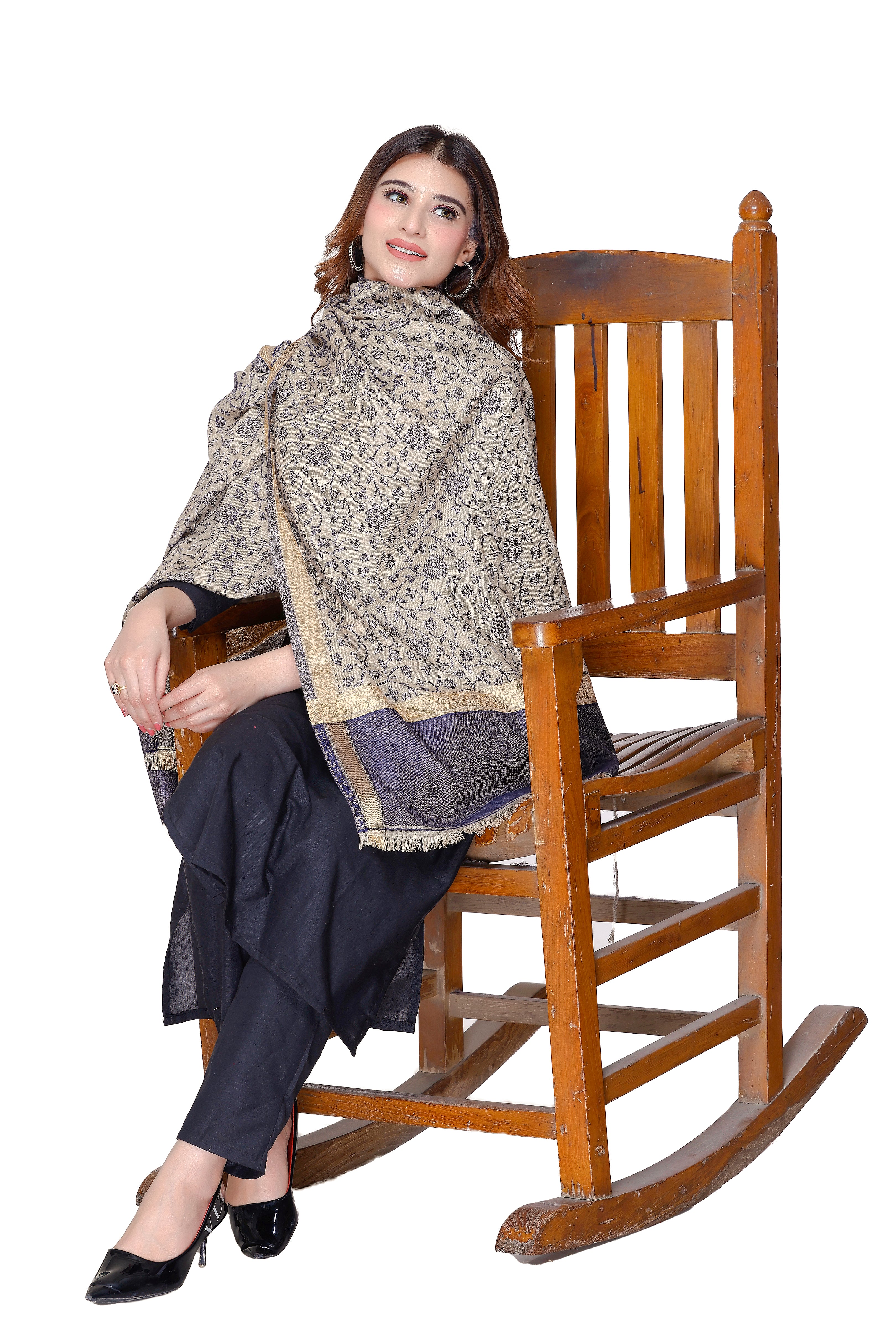 TOOSH MODA شالات جاكار نسائية (بيج)
