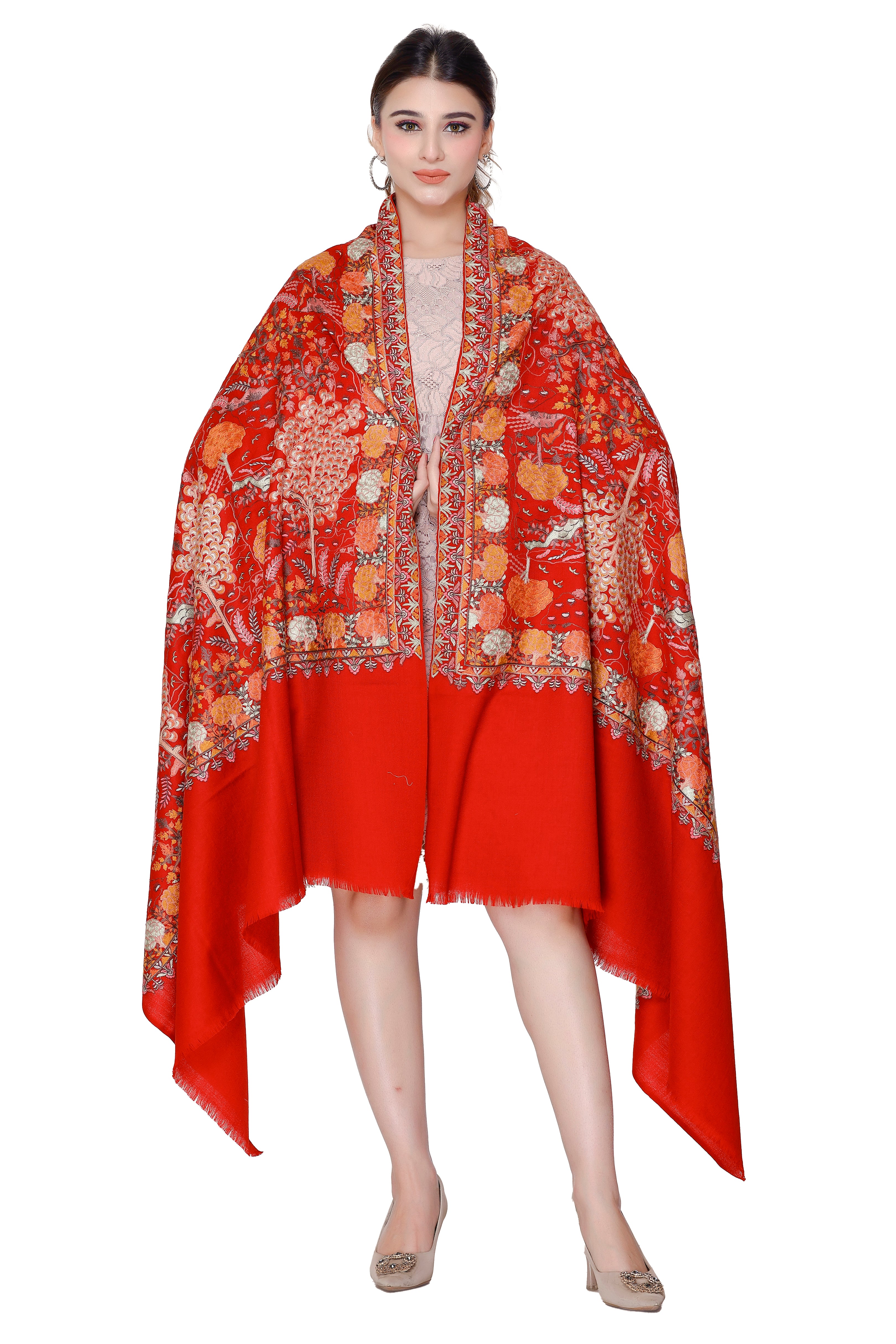 His And Her Set Of fine wool Embroidery and Kani silky modal Shawl for (COMBO PACK)