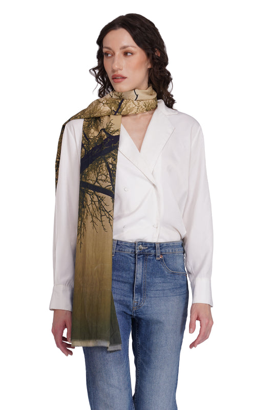 Toosh Moda Women's Beige Natural Cotton Elegant Designer Stole