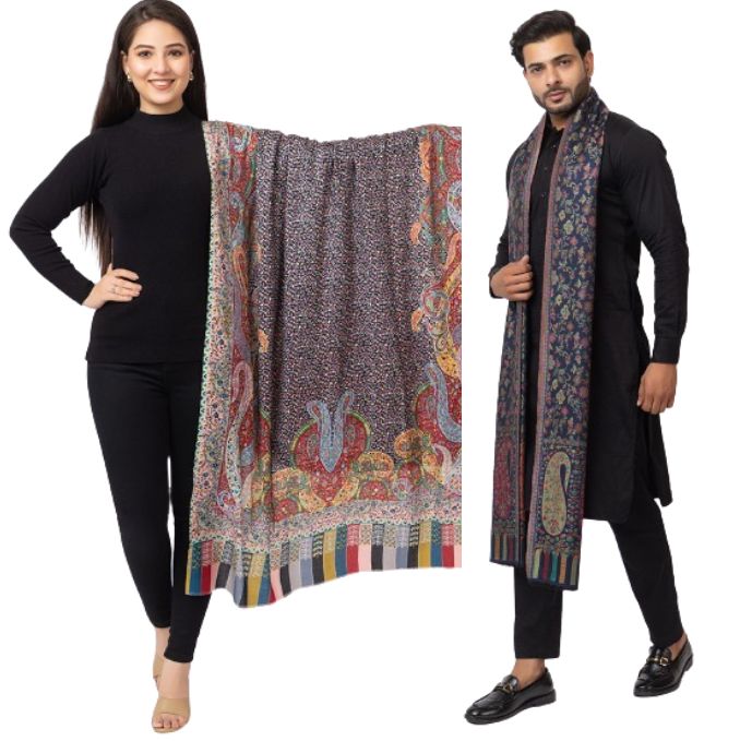 His And Her Set Of fine modal silk Digital Print Shawls and Kani silky modal Shawl for (COMBO PACK)
