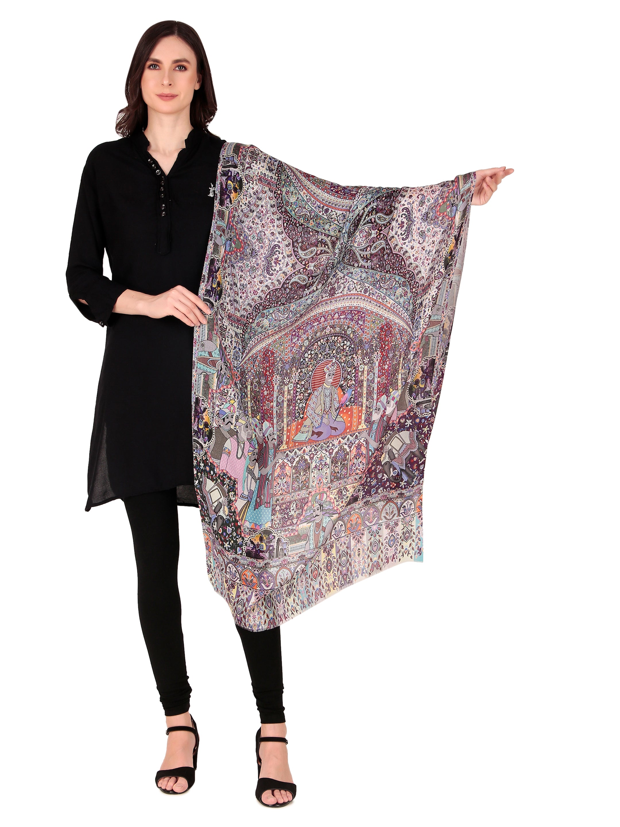 His And Her Set Of fine modal silk Digital Print Shawls and Kani silky modal Shawl for (COMBO PACK)
