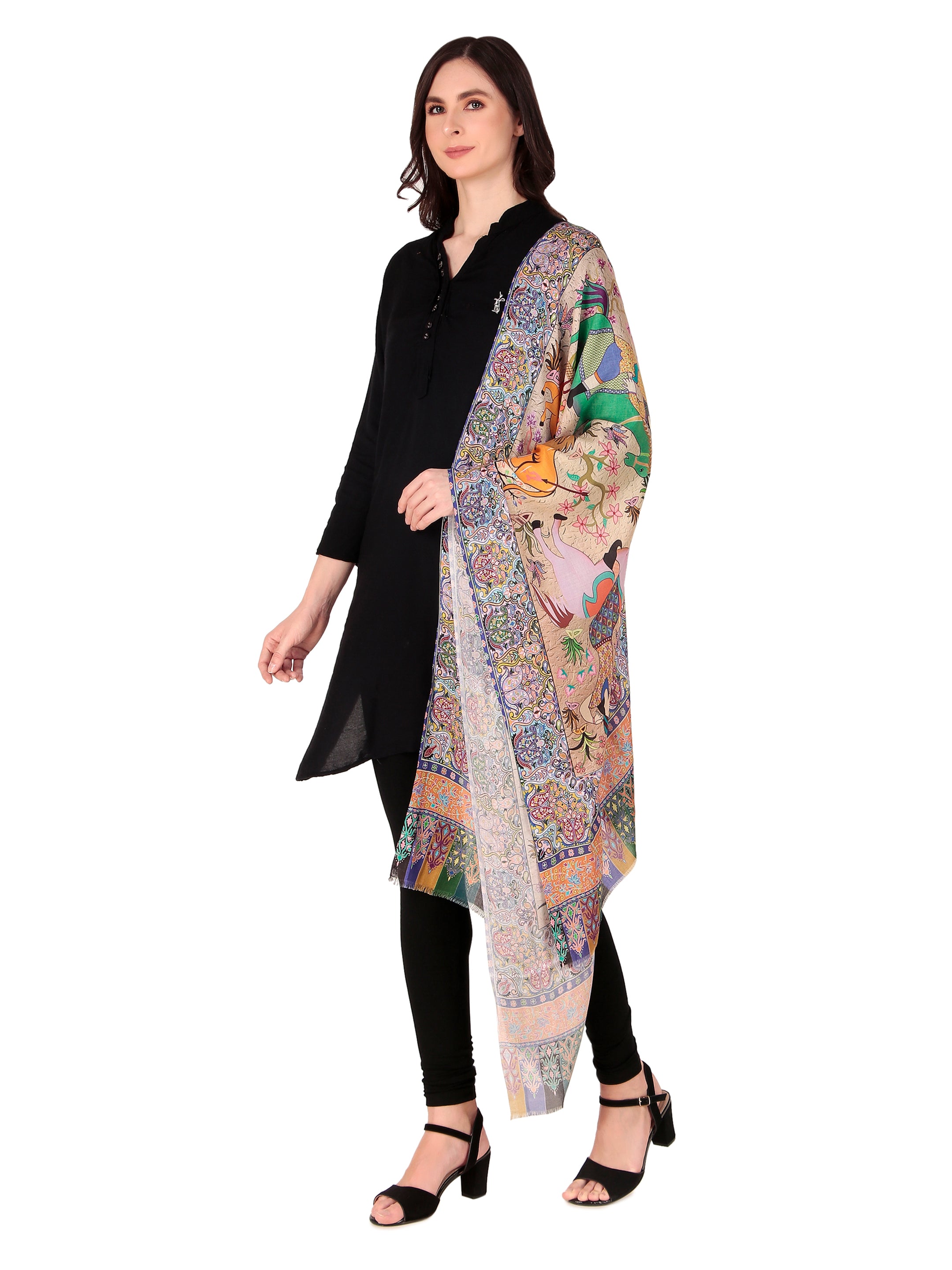 His And Her Set Of fine modal silk Digital Print Shawls and Kani silky modal Shawl for (COMBO PACK)