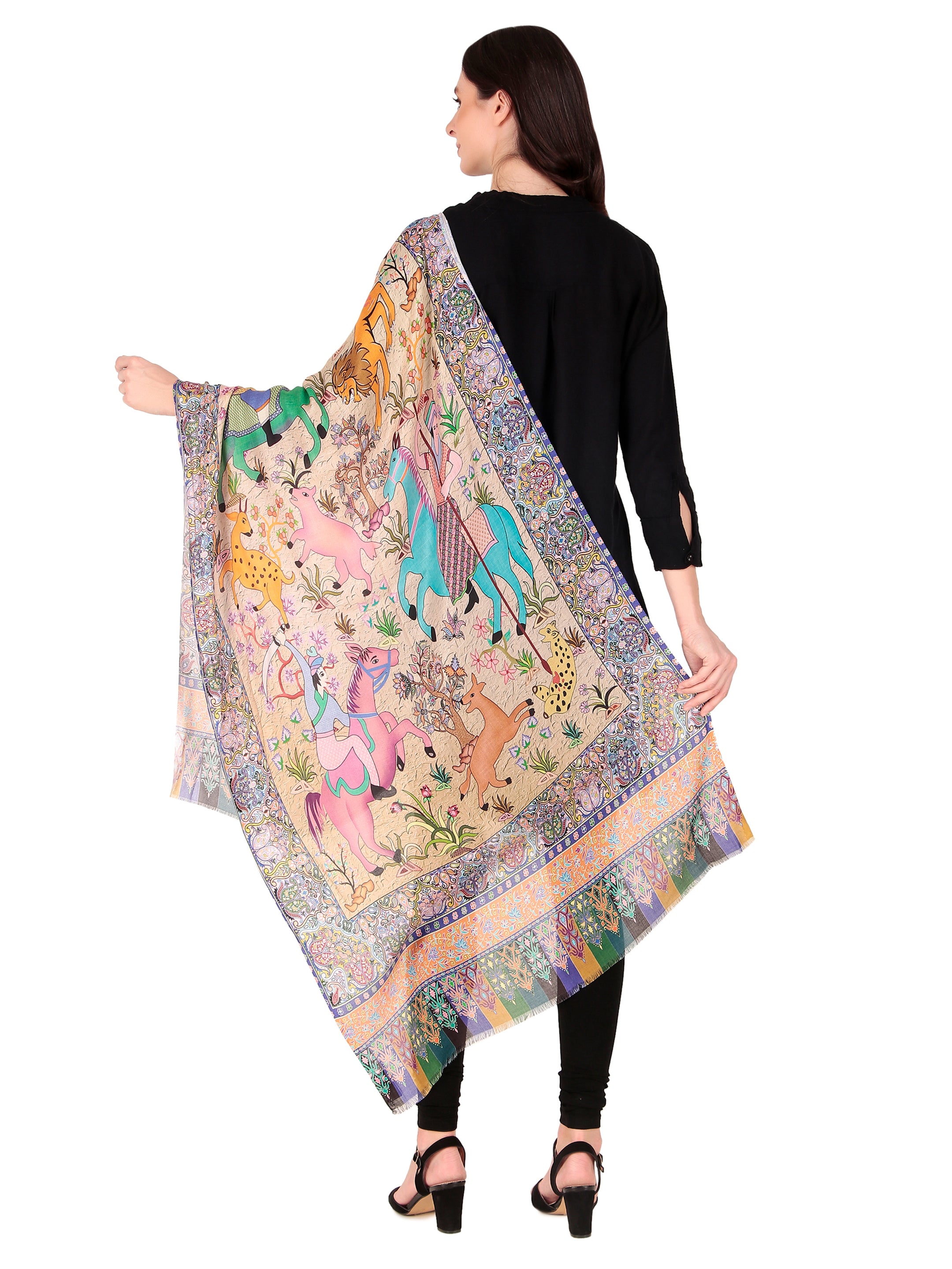His And Her Set Of fine modal silk Digital Print Shawls and Kani silky modal Shawl for (COMBO PACK)