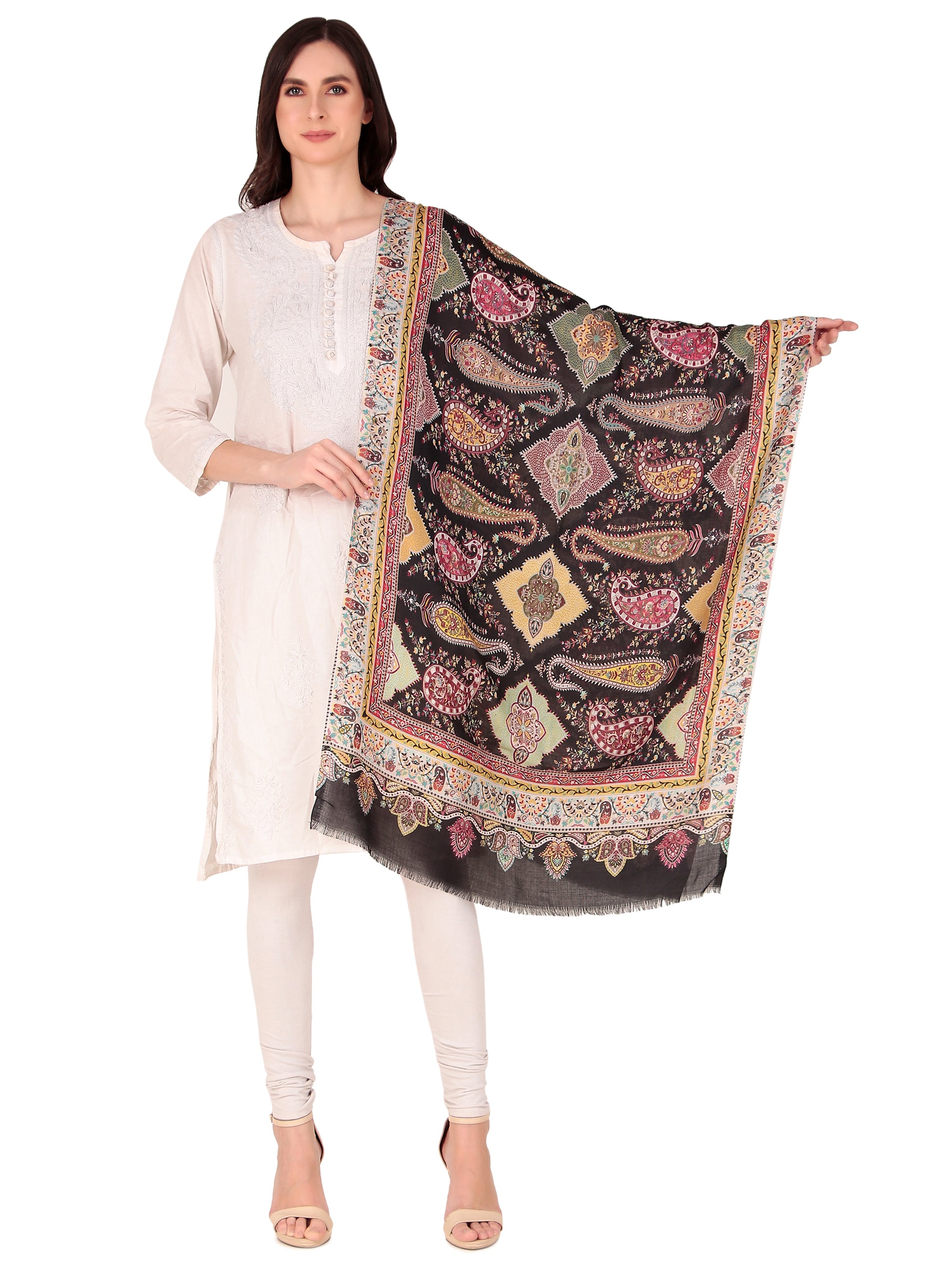 His And Her Set Of fine modal silk Digital Print Shawls and Kani silky modal Shawl for (COMBO PACK)