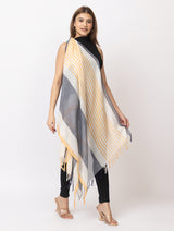 Woman's linen cotton shawl - Thumbnail 1