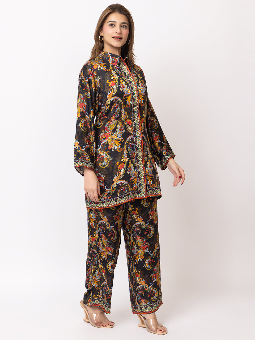 Women Silk Bemberg Printed Co-ordset