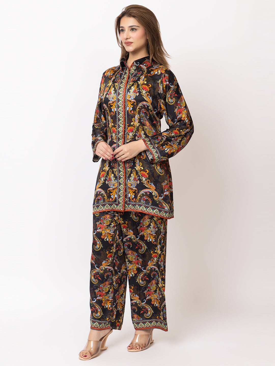 Women Silk Bemberg Printed Co-ordset