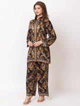 Women Silk Bemberg Printed Co-ordset - Thumbnail 6