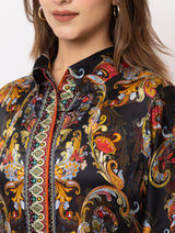 Women Silk Bemberg Printed Co-ordset - Thumbnail 2