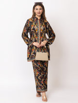 Women Silk Bemberg Printed Co-ordset - Thumbnail 3