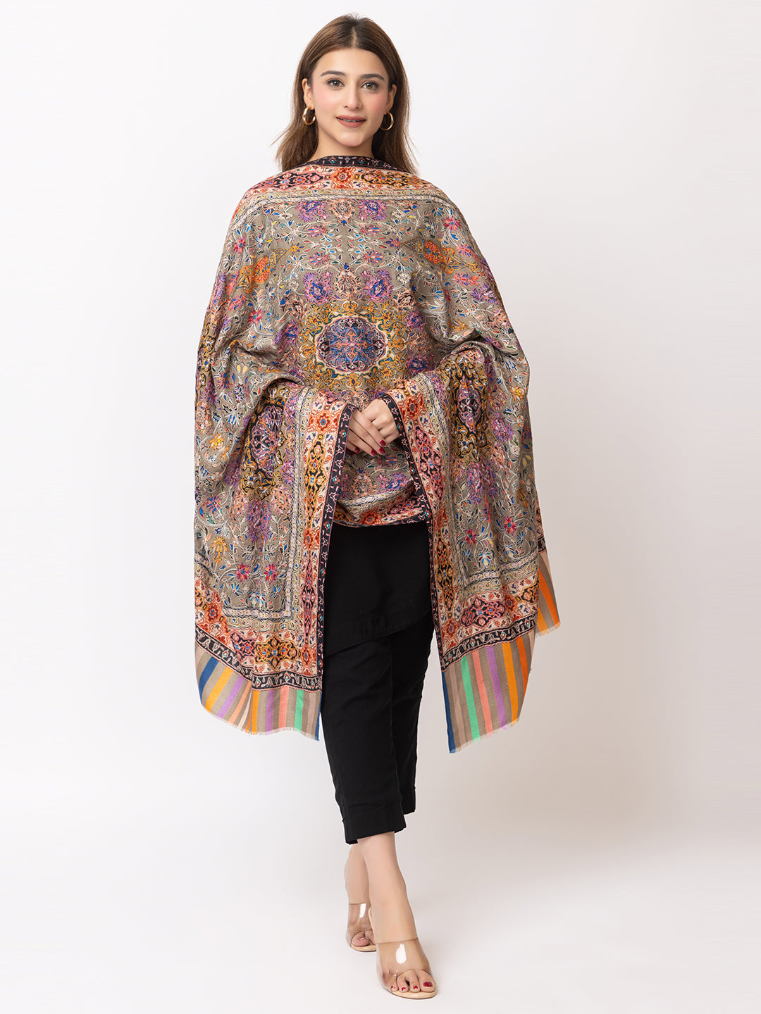 Women Kashmiri Kalamkari Shawl