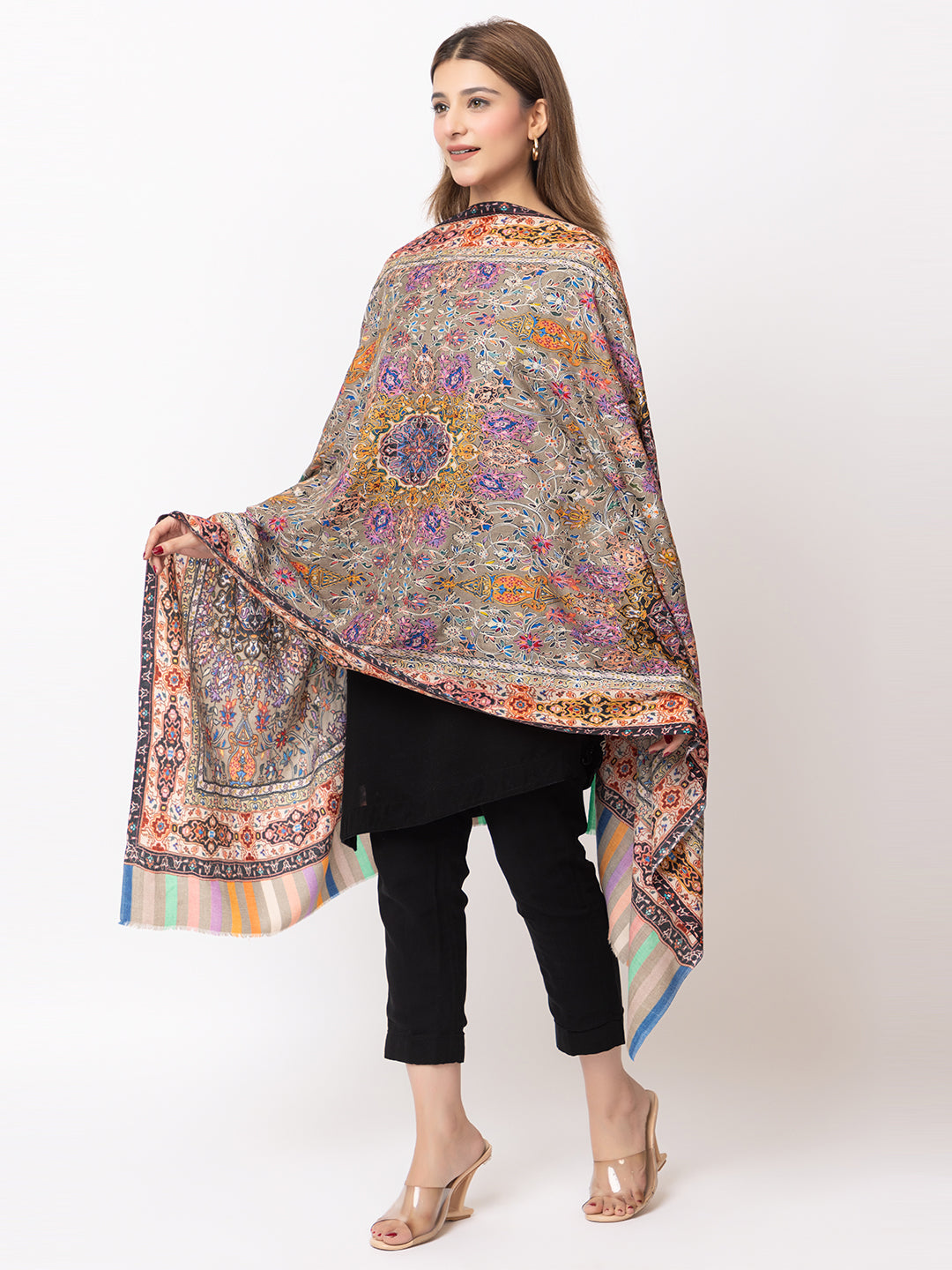 Women Kashmiri Kalamkari Shawl