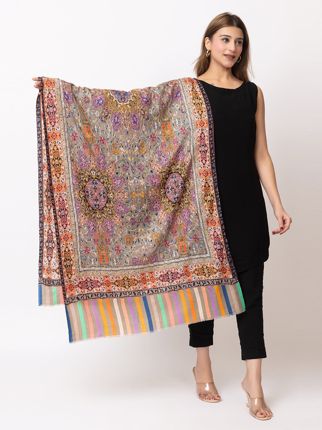 Women Kashmiri Kalamkari Shawl