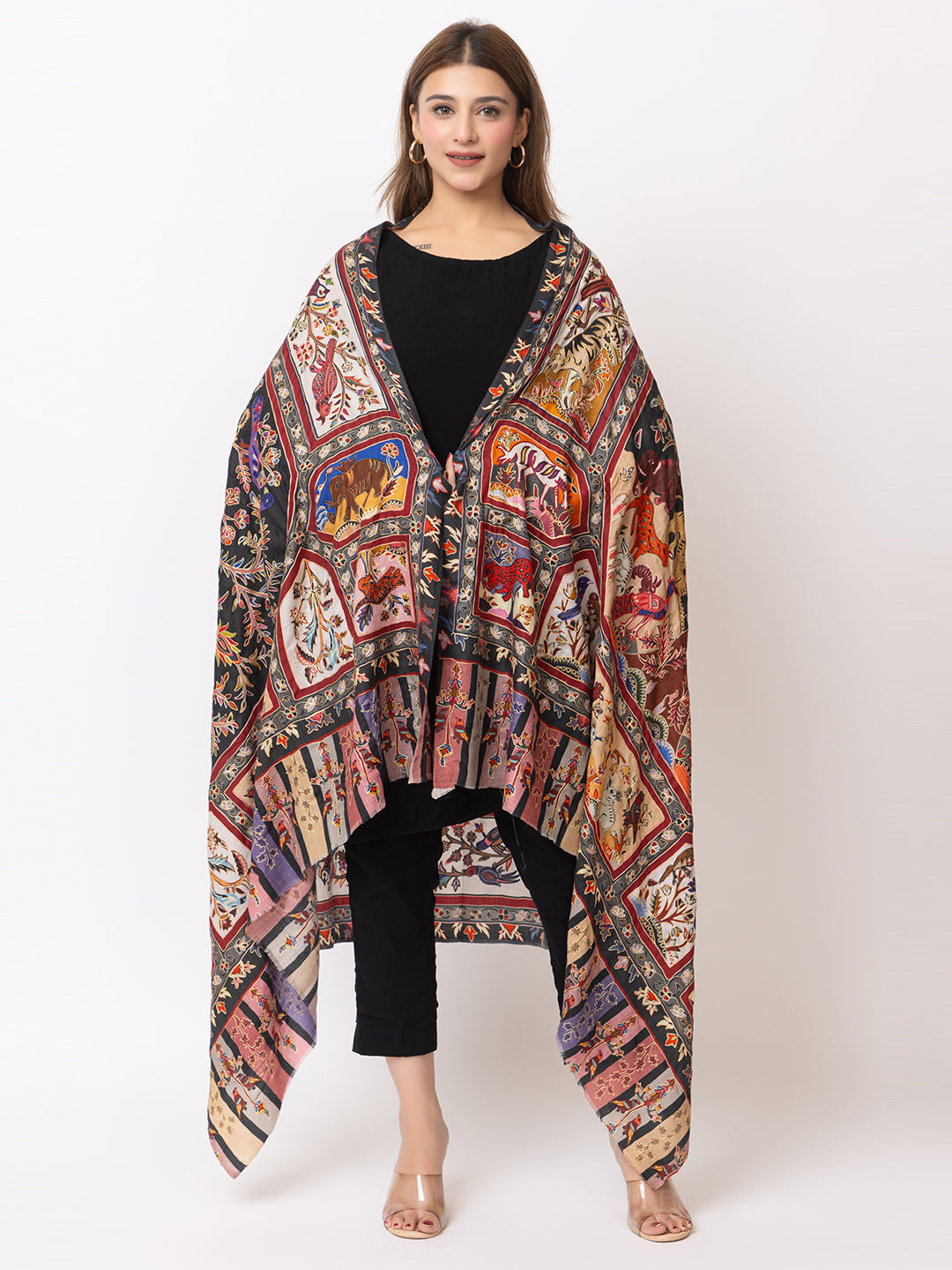 Women Kashmiri Kalamkari Shawl - Image 3