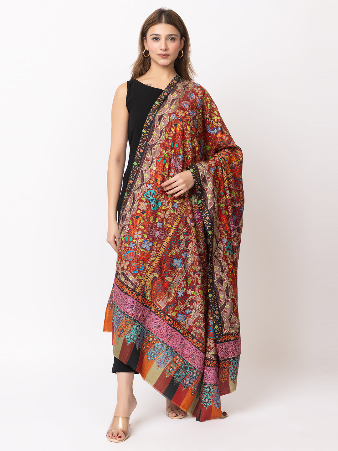 Women Kashmiri Kalamkari Shawl