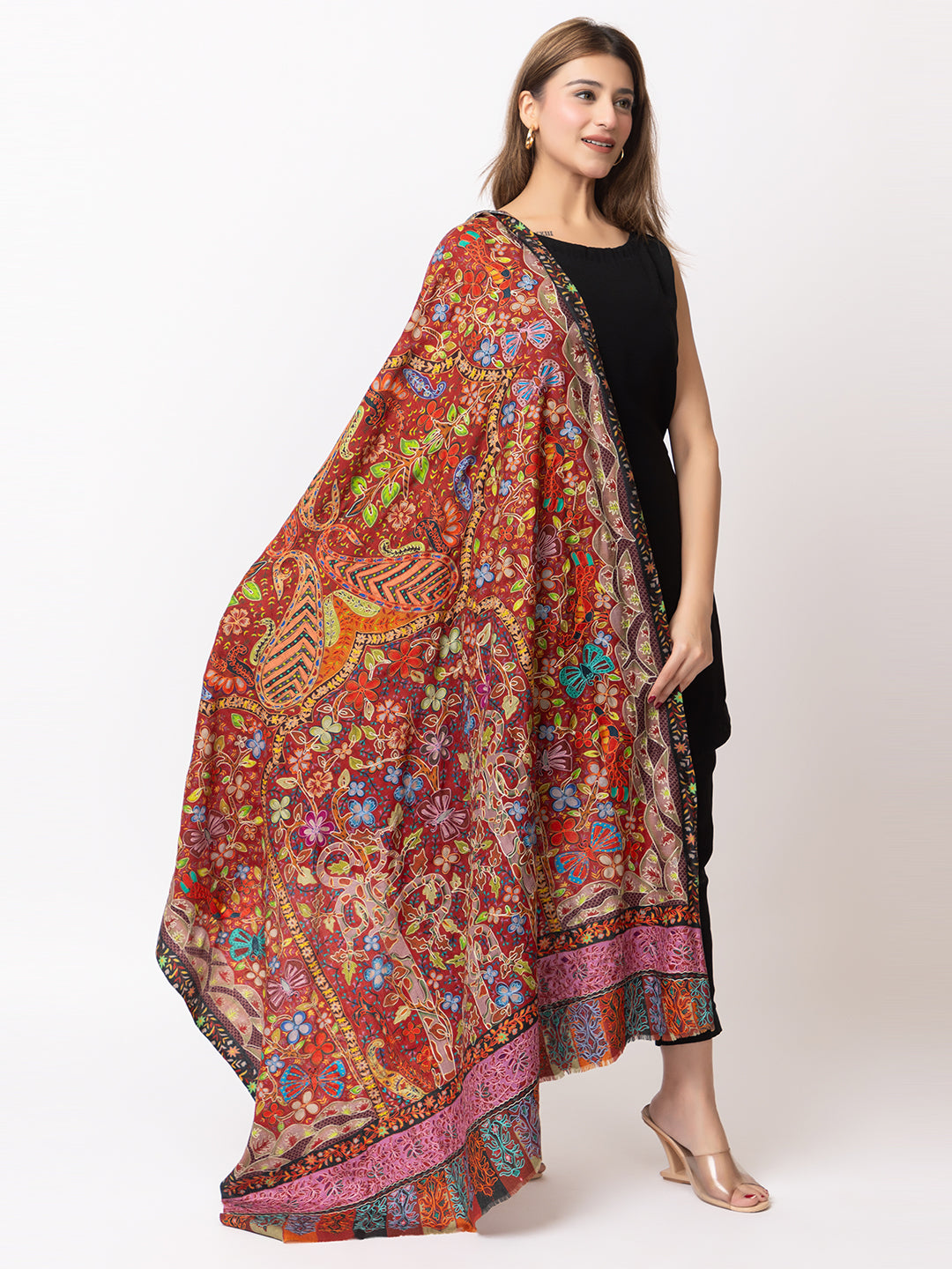 Women Kashmiri Kalamkari Shawl