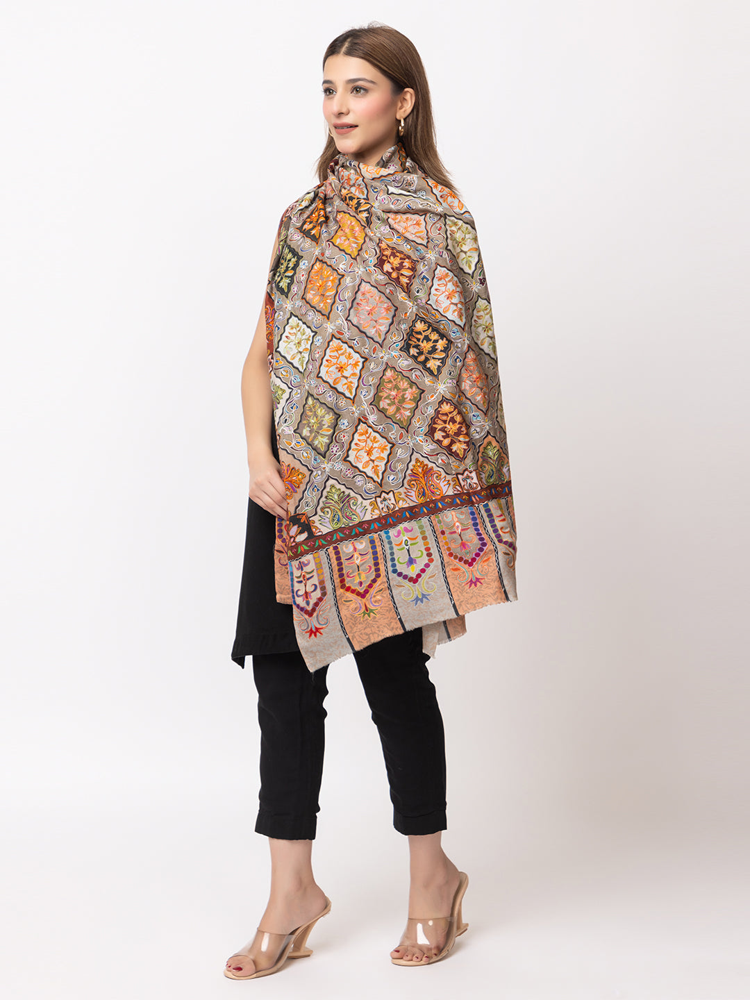 Women Kashmiri Kalamkari Shawl