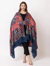 Women Kashmiri Kalamkari Shawl - Thumbnail 3