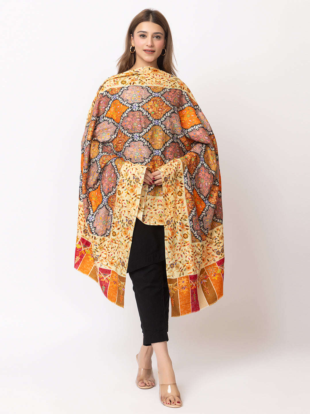 Women Kashmiri Kalamkari Shawl