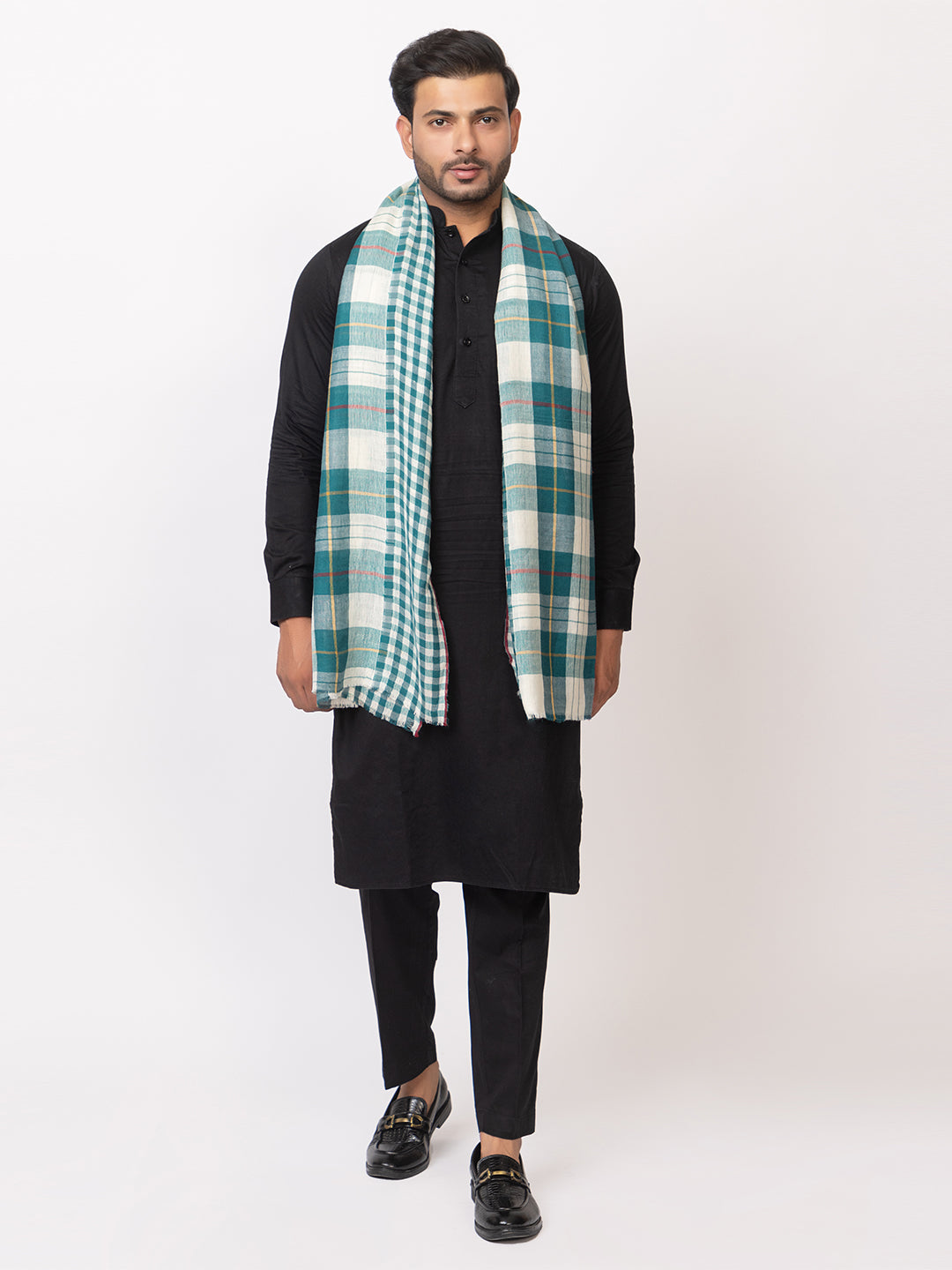 Men's wool blend shawl