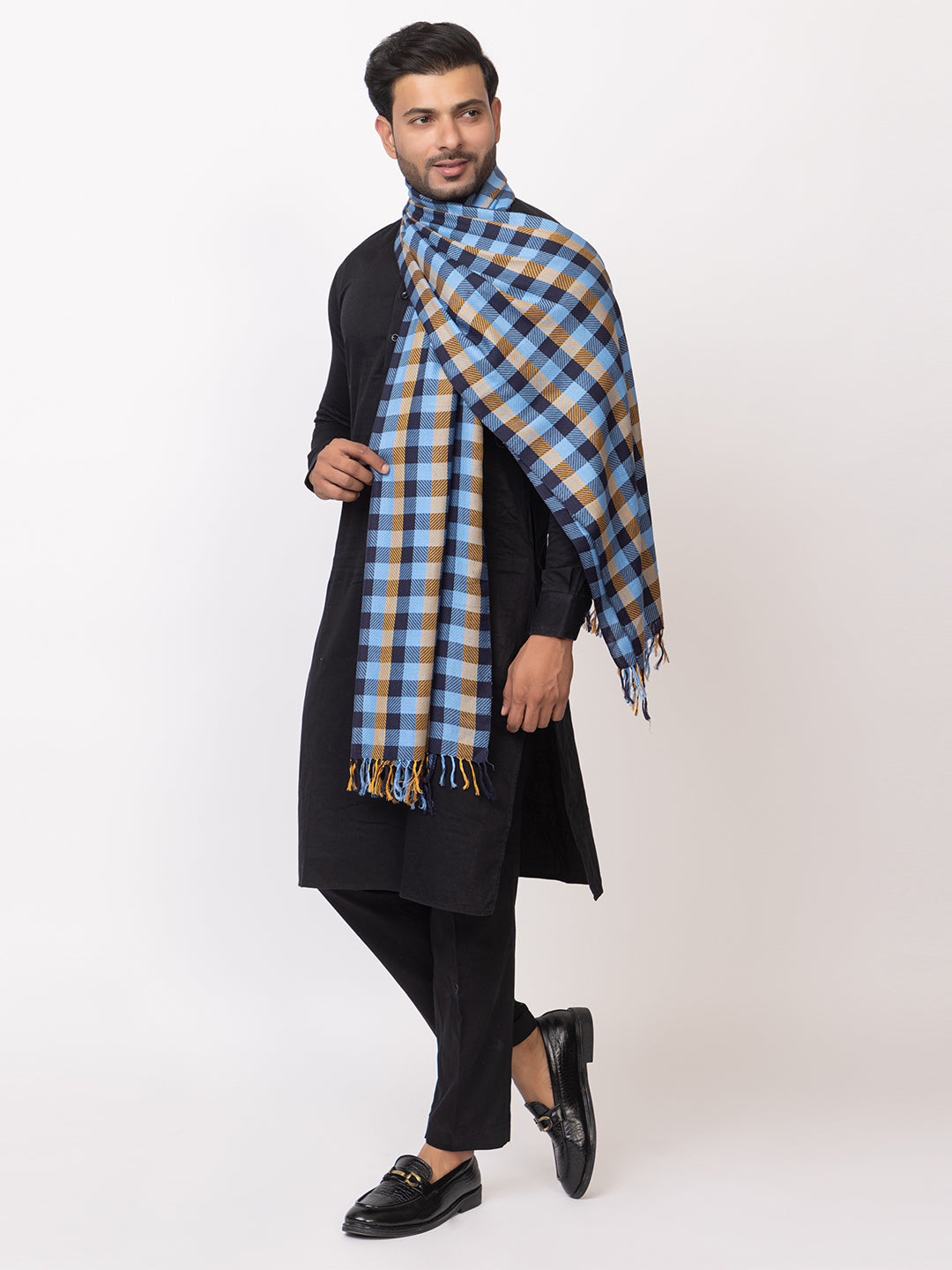 Men's fine wool cotton blend Muffler