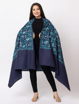 Fine wool Stylish Embroidery shawl - Thumbnail 3