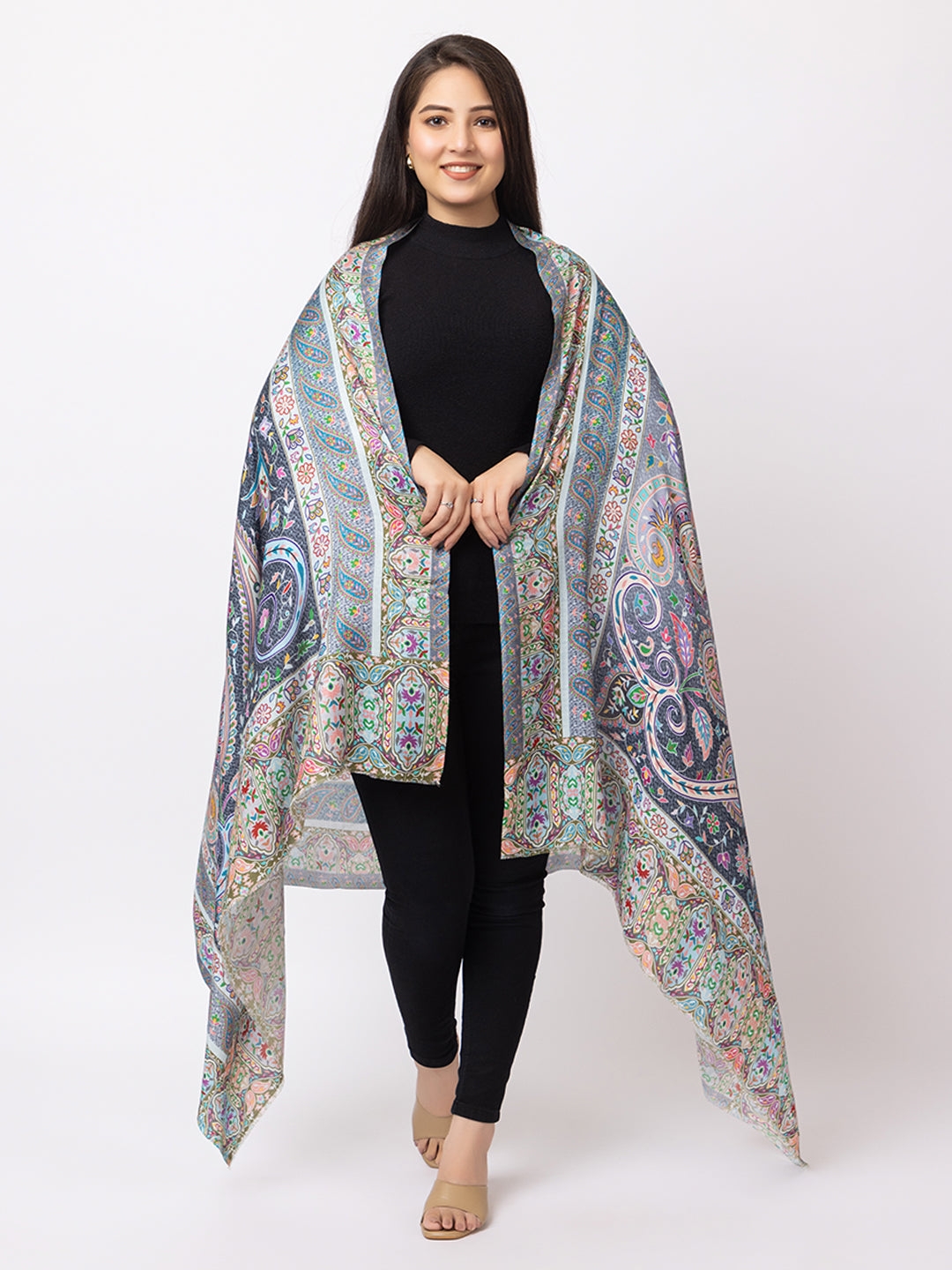 fine modal silk Digital Print Shawls