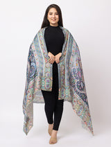 fine modal silk Digital Print Shawls - Thumbnail 2