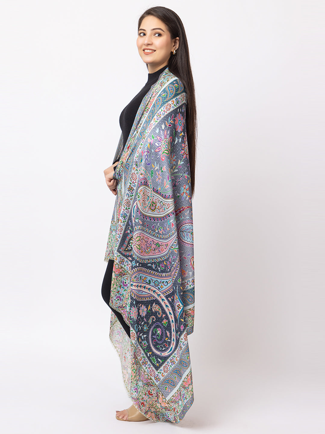 fine modal silk Digital Print Shawls - Image 3