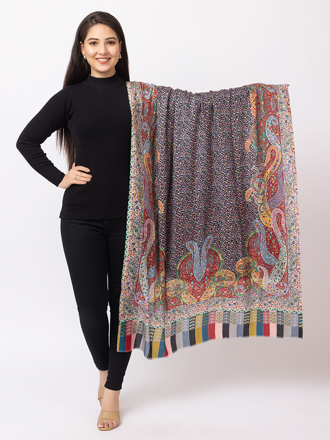 fine modal silk Digital Print Shawls