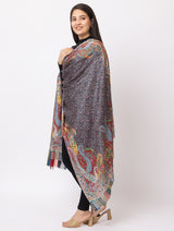 fine modal silk Digital Print Shawls - Thumbnail 3