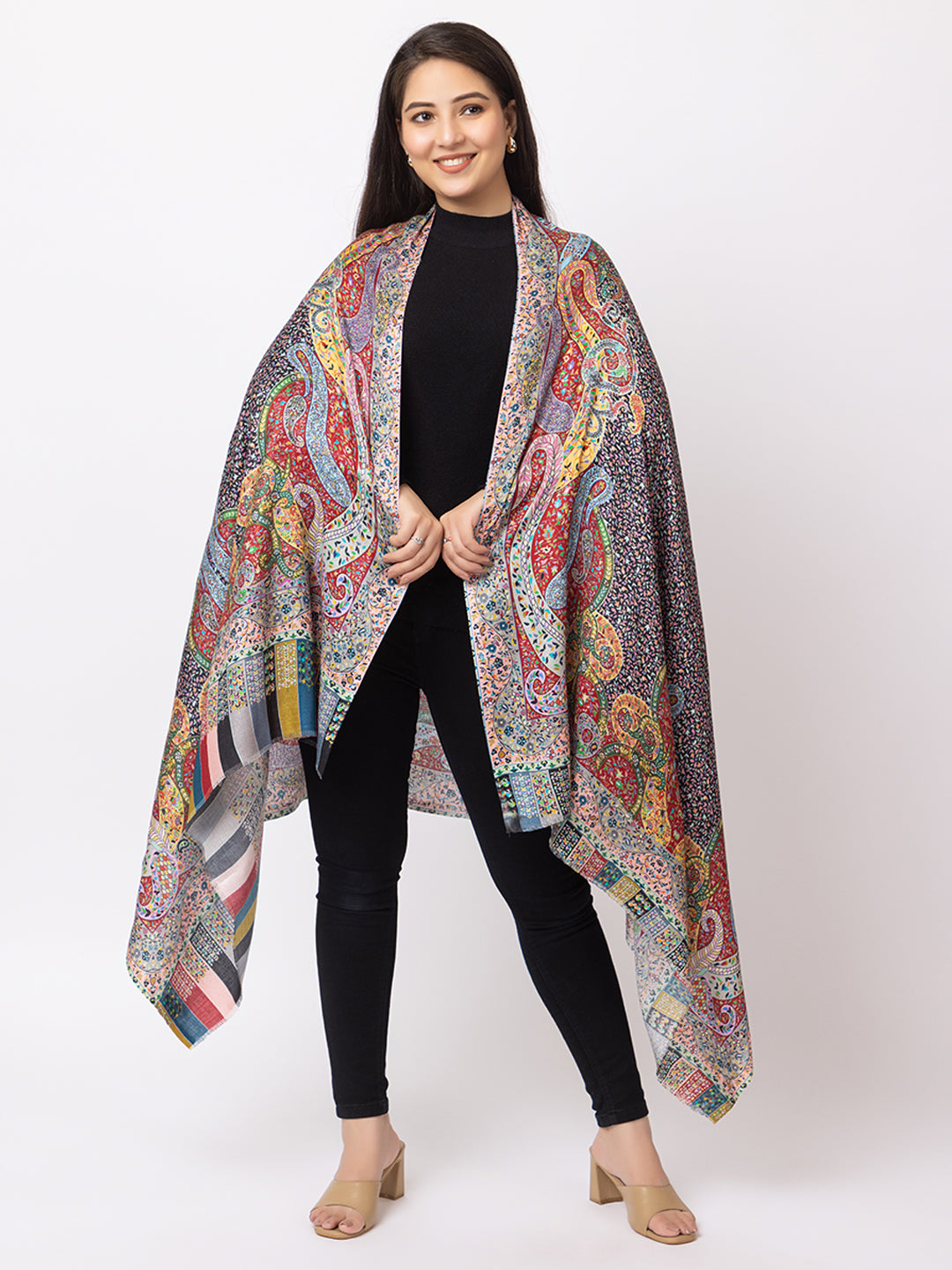 fine modal silk Digital Print Shawls