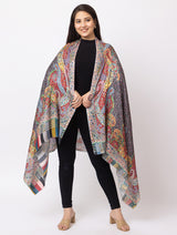 fine modal silk Digital Print Shawls - Thumbnail 4
