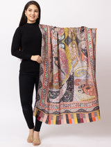 fine modal silk Digital Print Shawls - Thumbnail 1