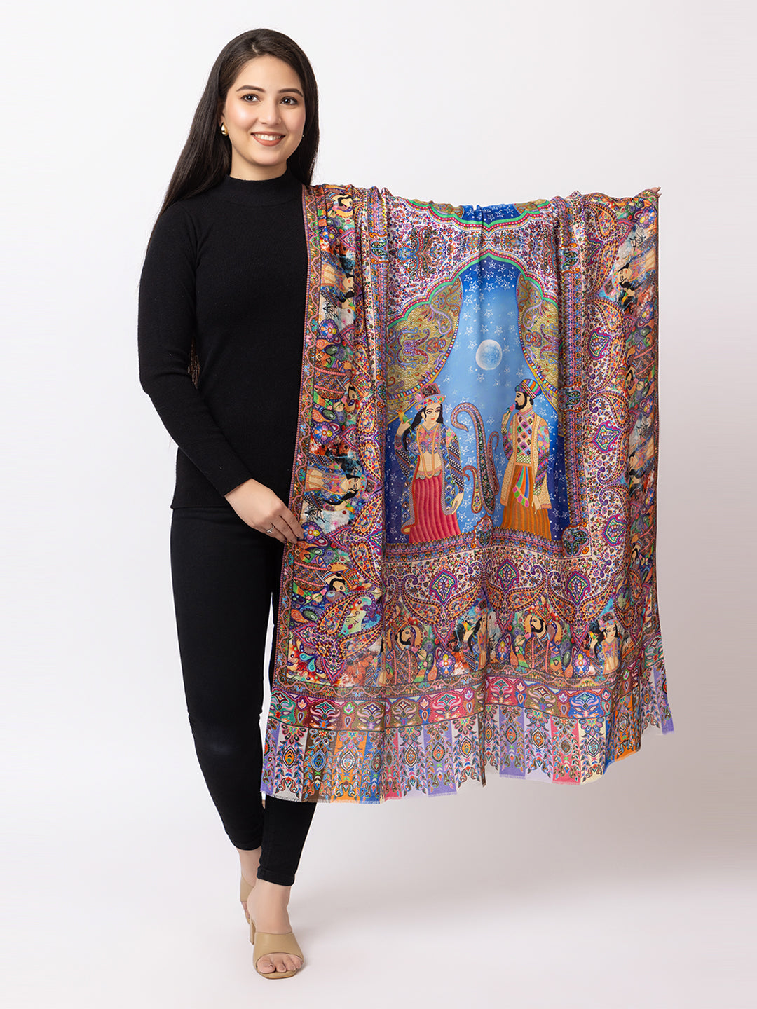 fine modal silk Digital Print Shawls - Image 1