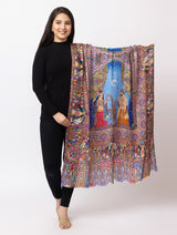fine modal silk Digital Print Shawls - Thumbnail 1