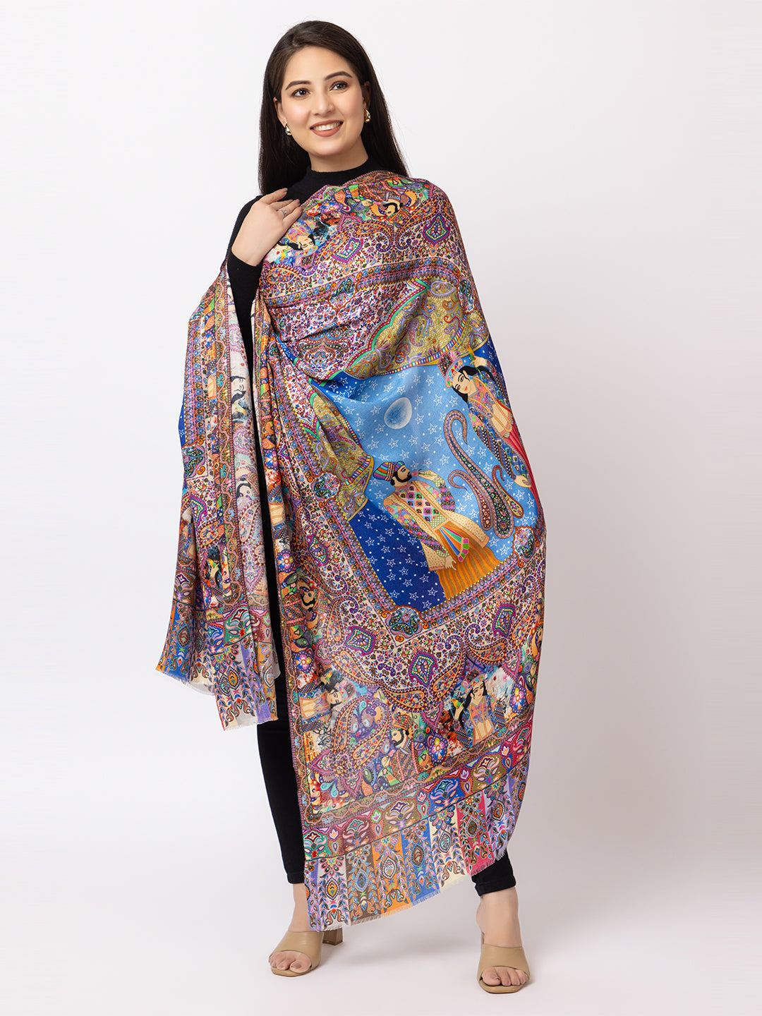 fine modal silk Digital Print Shawls