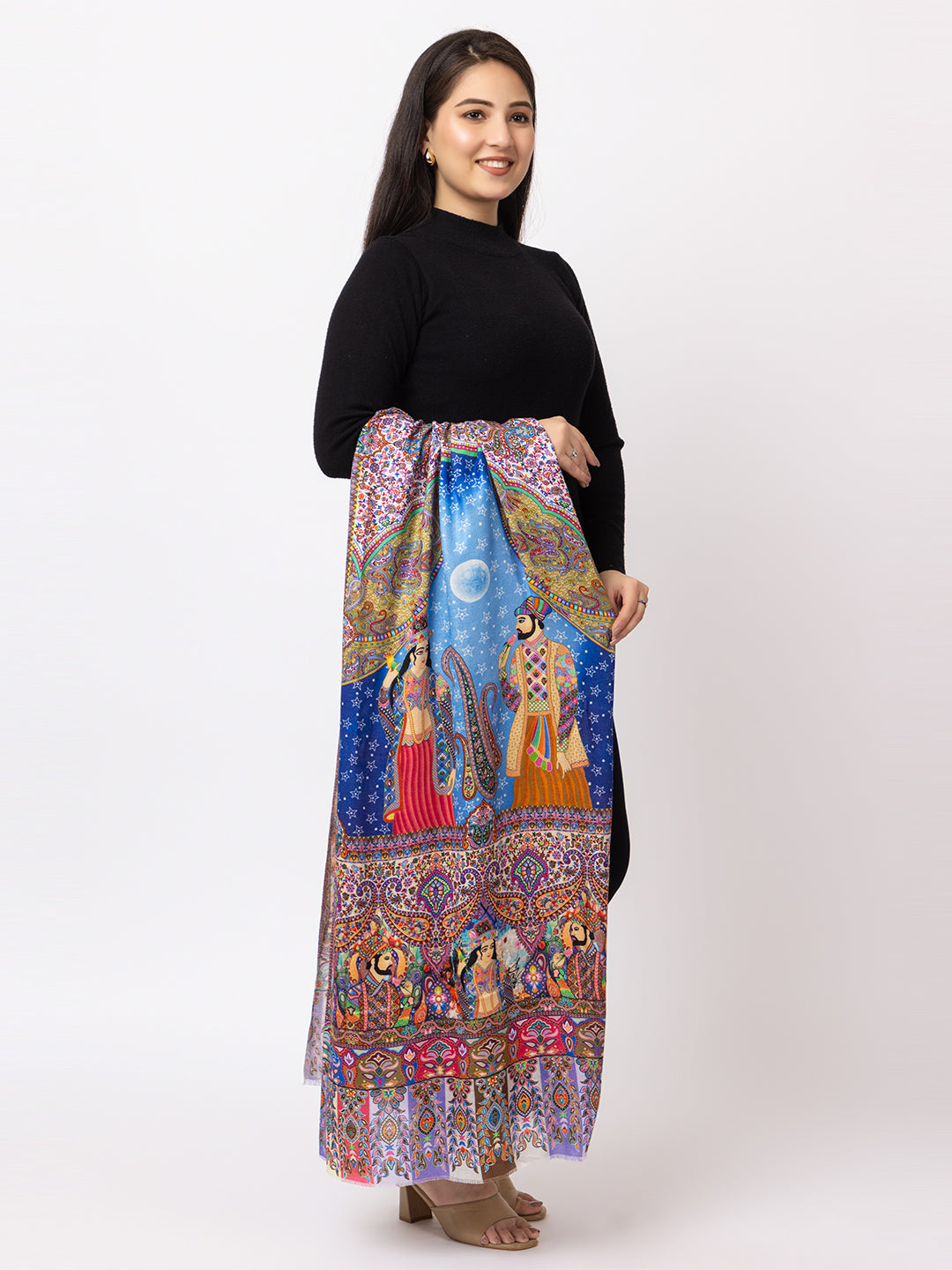 fine modal silk Digital Print Shawls