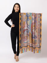 fine modal silk Digital Print Shawls - Thumbnail 1
