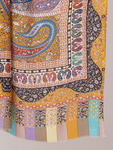 fine modal silk Digital Print Shawls - Thumbnail 2