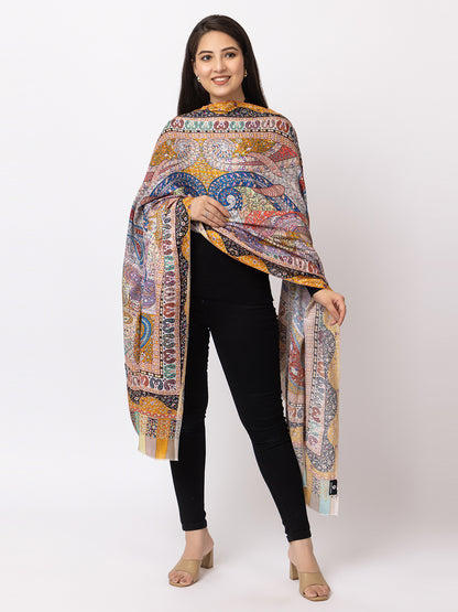 fine modal silk Digital Print Shawls