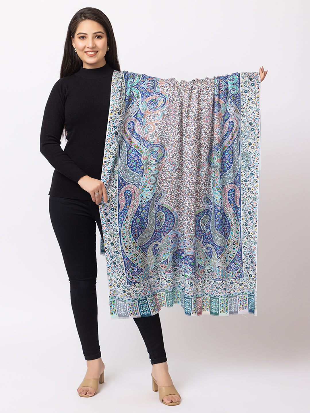 fine modal silk Digital Print Shawls