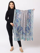 fine modal silk Digital Print Shawls - Thumbnail 1