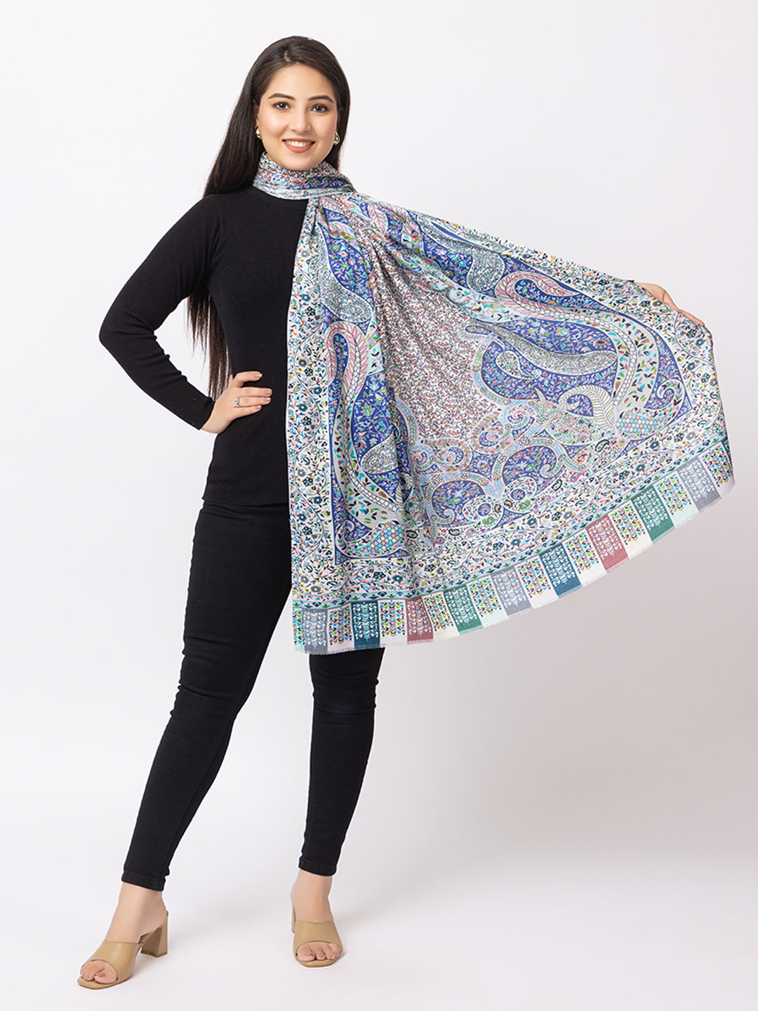 fine modal silk Digital Print Shawls - Image 2